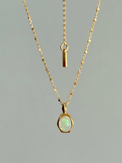 Opal Dotty Chain Gold-plated Necklace