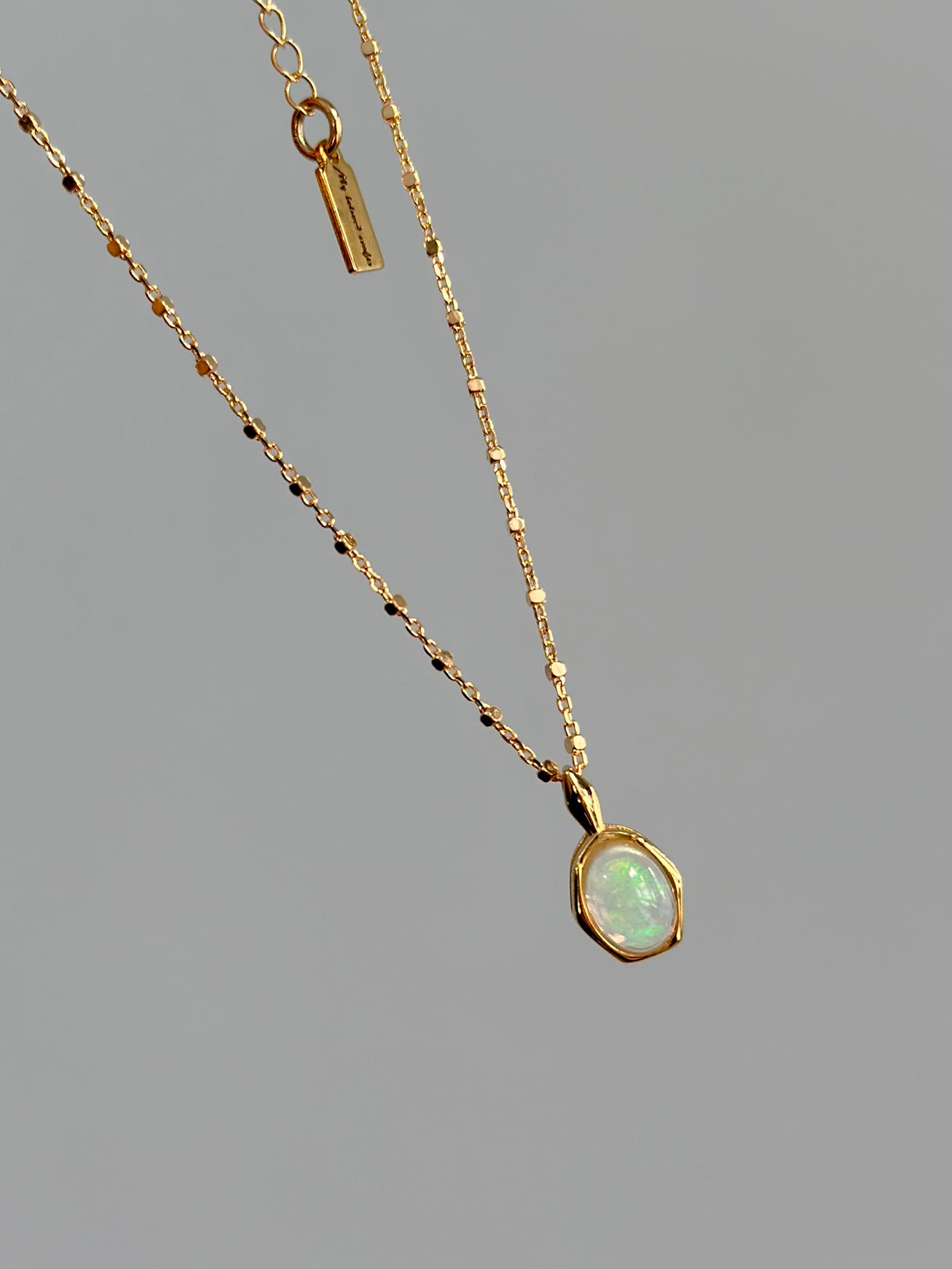 Opal Dotty Chain Gold-plated Necklace