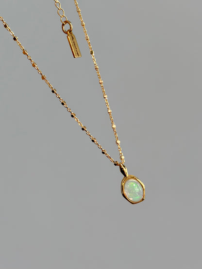 Opal Dotty Chain Gold-plated Necklace