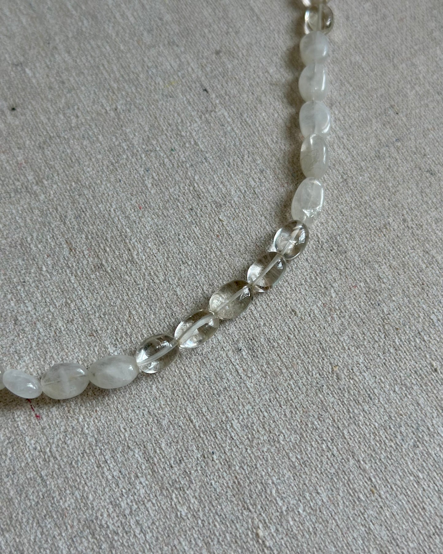 Moonstone Beaded And Herkimer Diamond Necklace