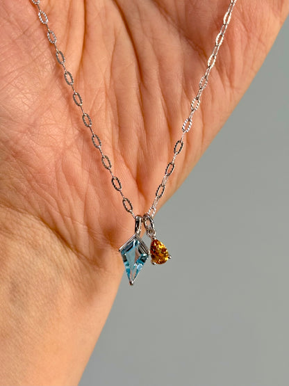 Topaz And Citrine Sterling Silver Necklace