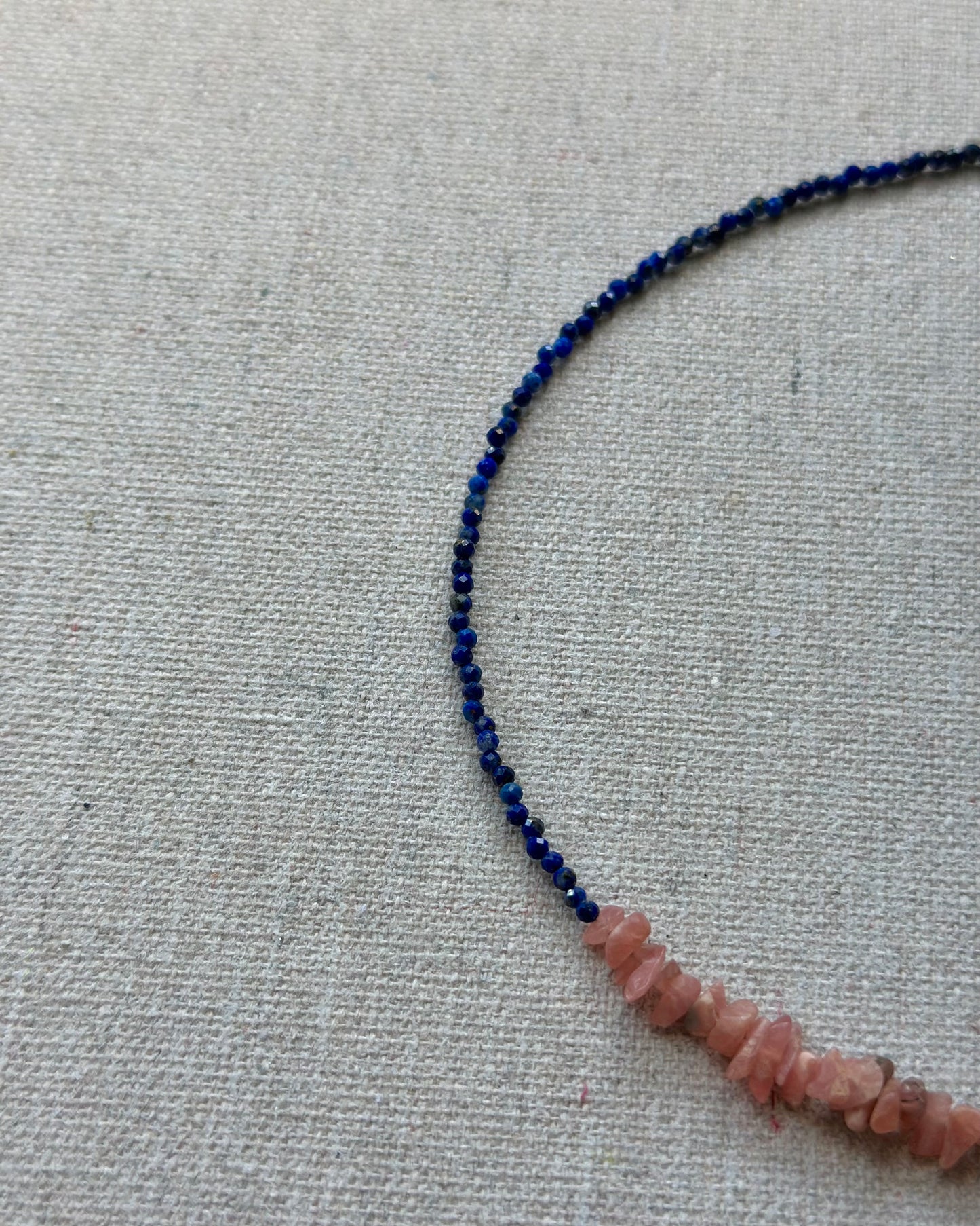 Lapis And Rhodochrosite Beaded Necklace