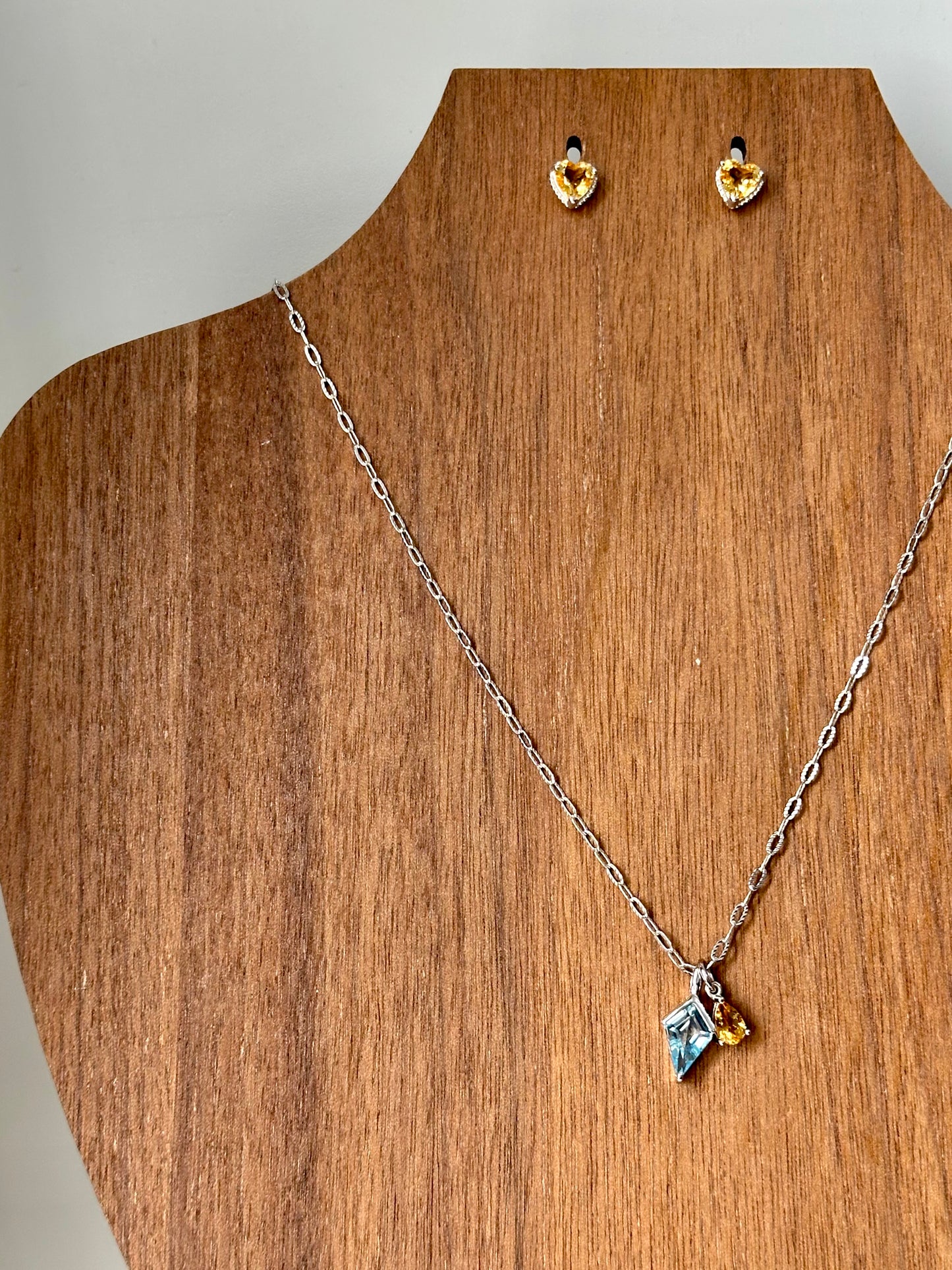 Topaz And Citrine Sterling Silver Necklace