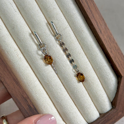 Citrine Two-way Sterling Silver Ear Hoop