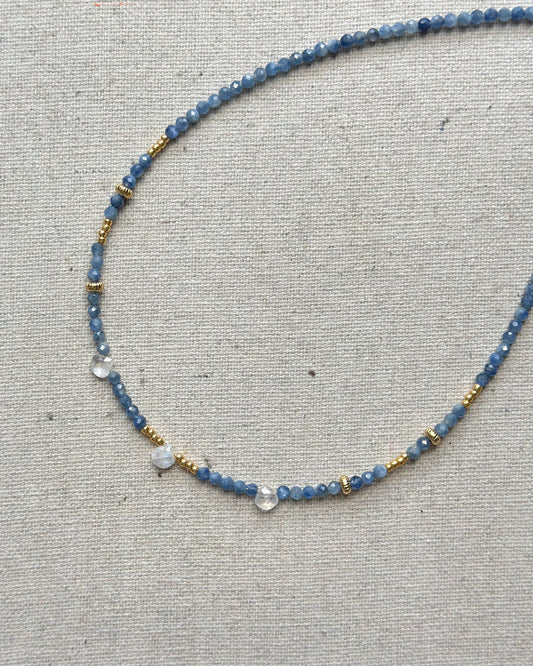 Kyanite And Moonstone Beaded Necklace
