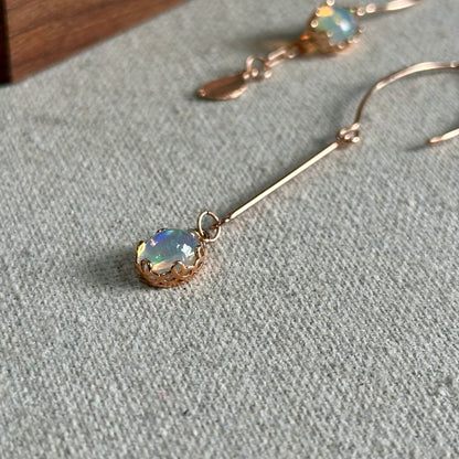 Opal Asymmetric Rose Gold-Plated Earring
