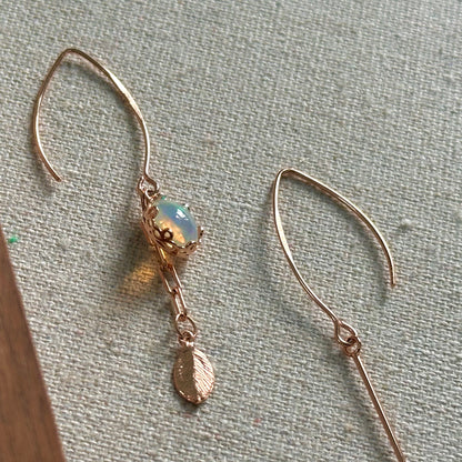 Opal Asymmetric Rose Gold-Plated Earring