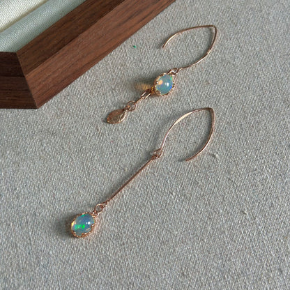 Opal Asymmetric Rose Gold-Plated Earring