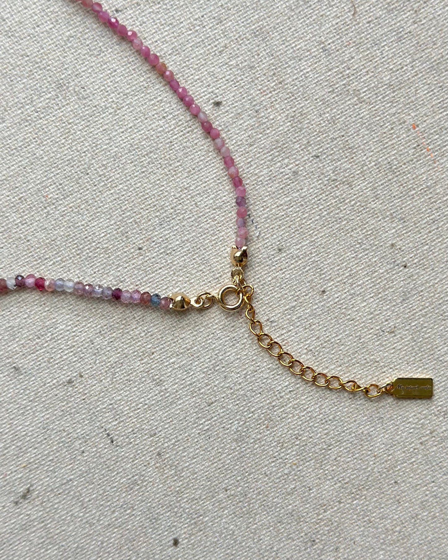 Red Spinel And Pink Tourmaline Mixed Freshwater Pearl Beaded Necklace