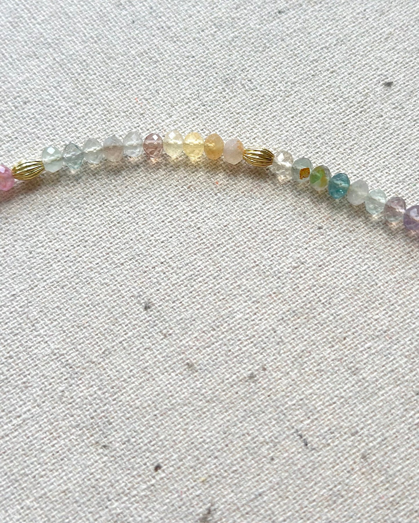 Multi-way Rainbow Fluorite Beaded Hoop Toggle Necklace