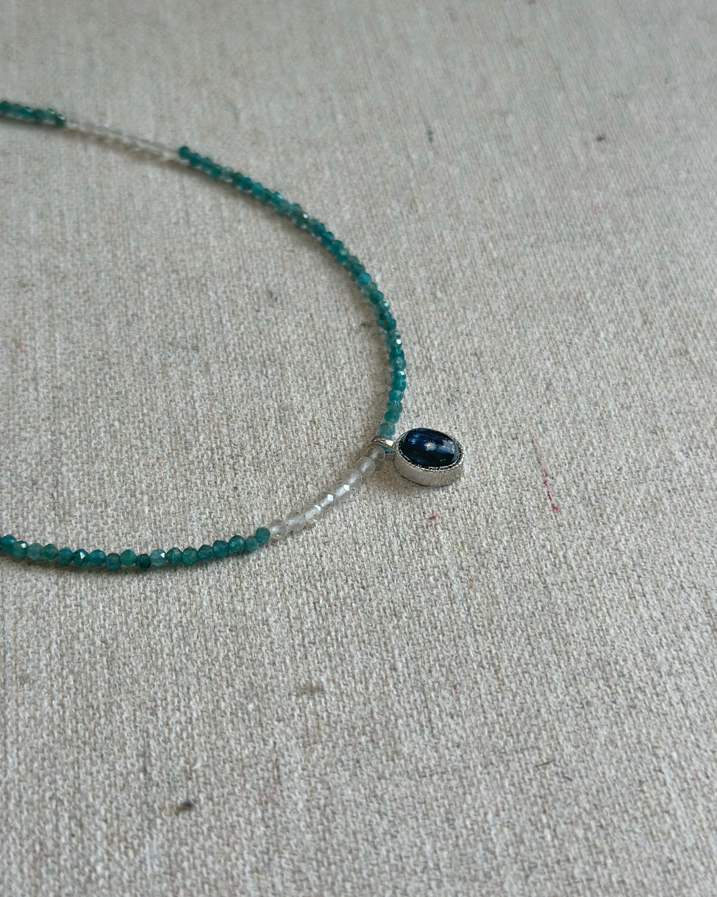 Apatite Beaded And Pietersite Necklace