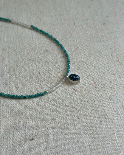 Apatite Beaded And Pietersite Necklace
