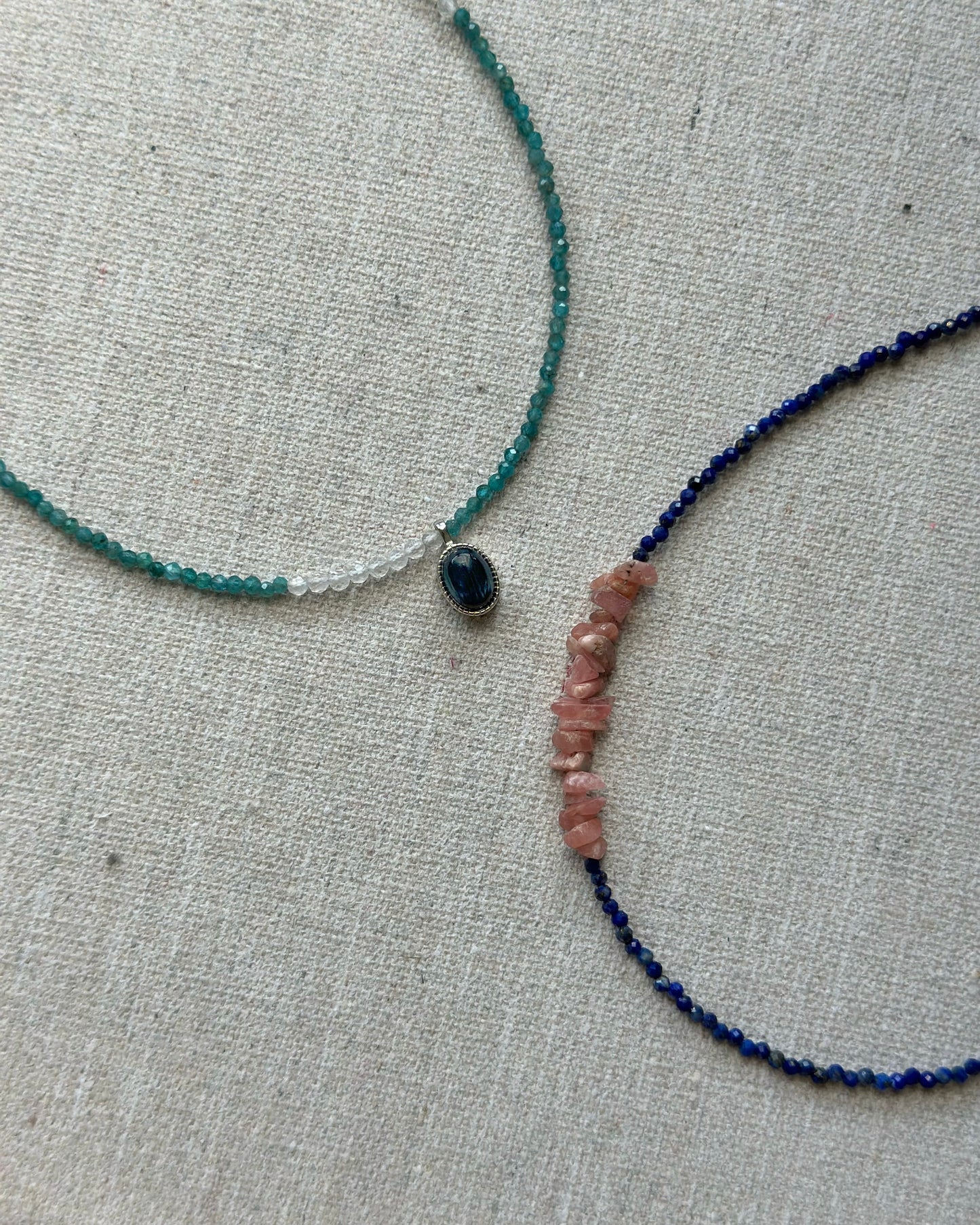Lapis And Rhodochrosite Beaded Necklace