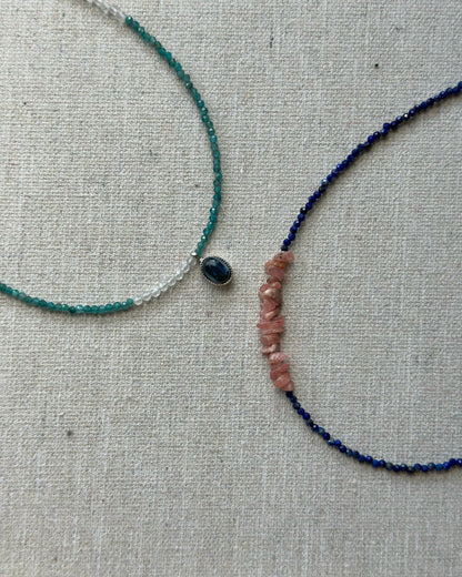 Apatite Beaded And Pietersite Necklace