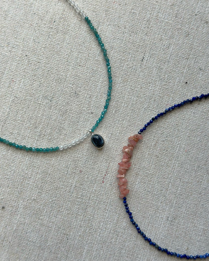 Apatite Beaded And Pietersite Necklace