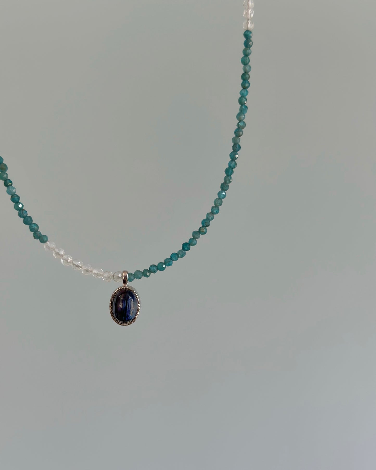 Apatite Beaded And Pietersite Necklace
