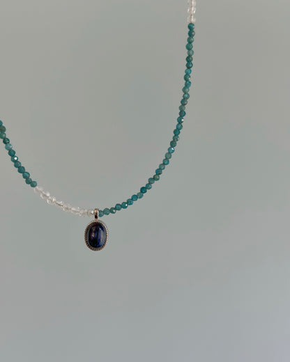 Apatite Beaded And Pietersite Necklace