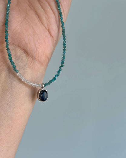 Apatite Beaded And Pietersite Necklace
