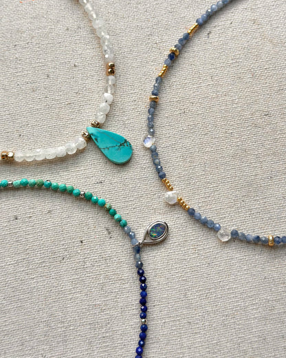 Moonstone Beaded And Turquoise Necklace