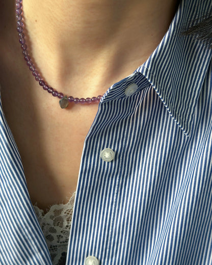 Amethyst And Labradorite Beaded Necklace