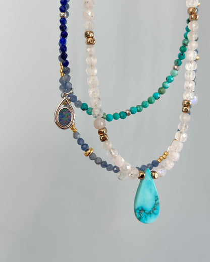 Moonstone Beaded And Turquoise Necklace