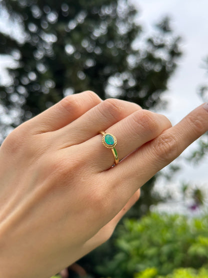 Australian Opal Irregular shaped Adjustable Gold-plated Sterling Silver Ring