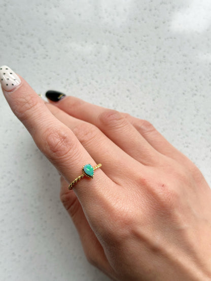 Australian Opal Adjustable Gold-plated Sterling Silver Ring