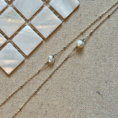 Aquamarine And Freshwater Pearl Sterling Silver Necklace