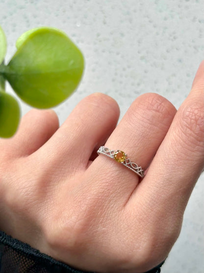 Citrine Adjustable Sterling Silver Ring