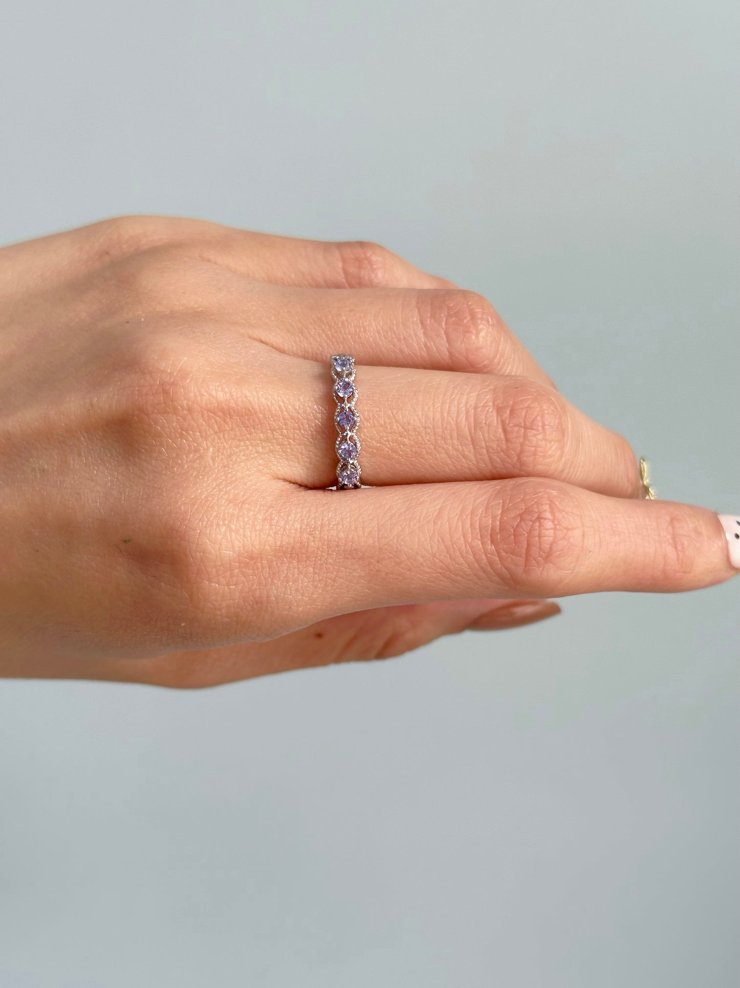 Tanzanite Adjustable Sterling Silver Ring