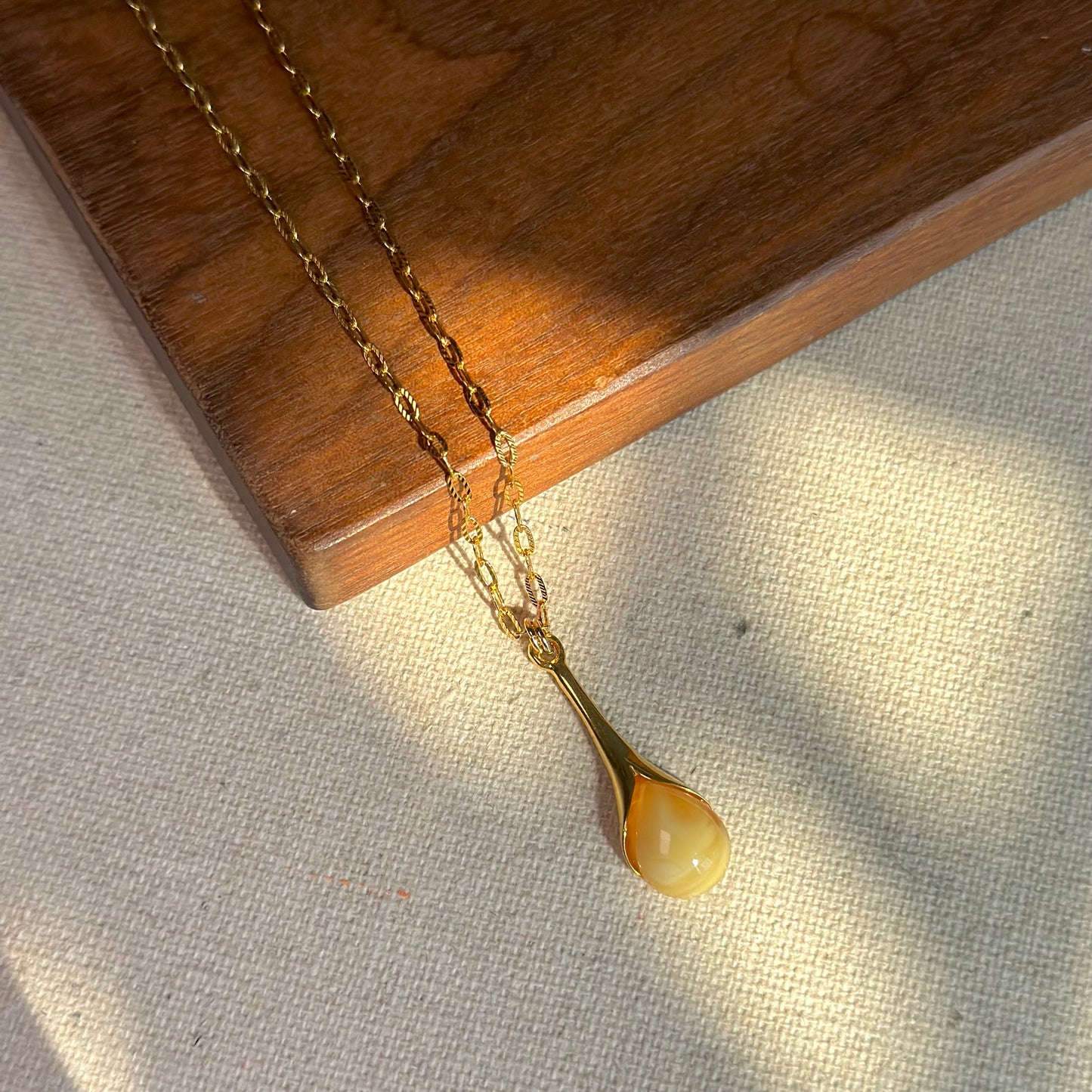 Amber Gold-plated Sterling Silver Necklace