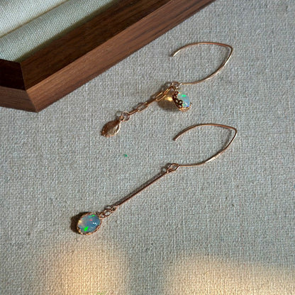 Opal Asymmetric Rose Gold-Plated Earring