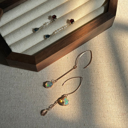 Garnet And Topaz Sterling Silver Two-way Earring