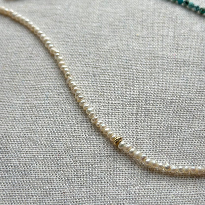 Turquoise Mix Freshwater Pearl Moonstone Beaded Necklace
