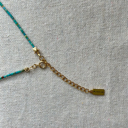 Turquoise Mix Ruby And Freshwater Pearl Beaded Necklace