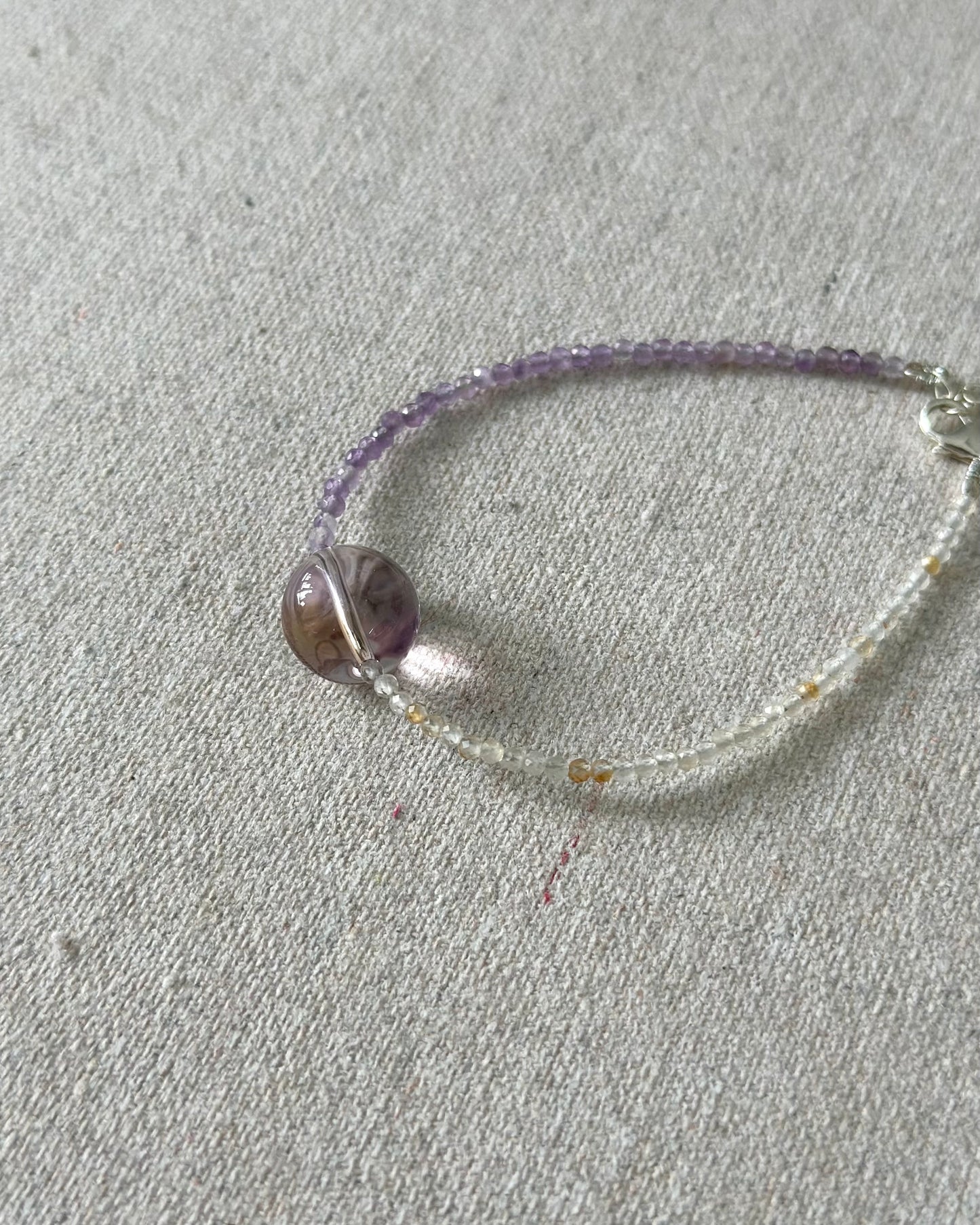 Ametrine And Citrine Beaded Bracelet
