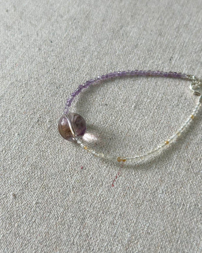 Ametrine And Citrine Beaded Bracelet