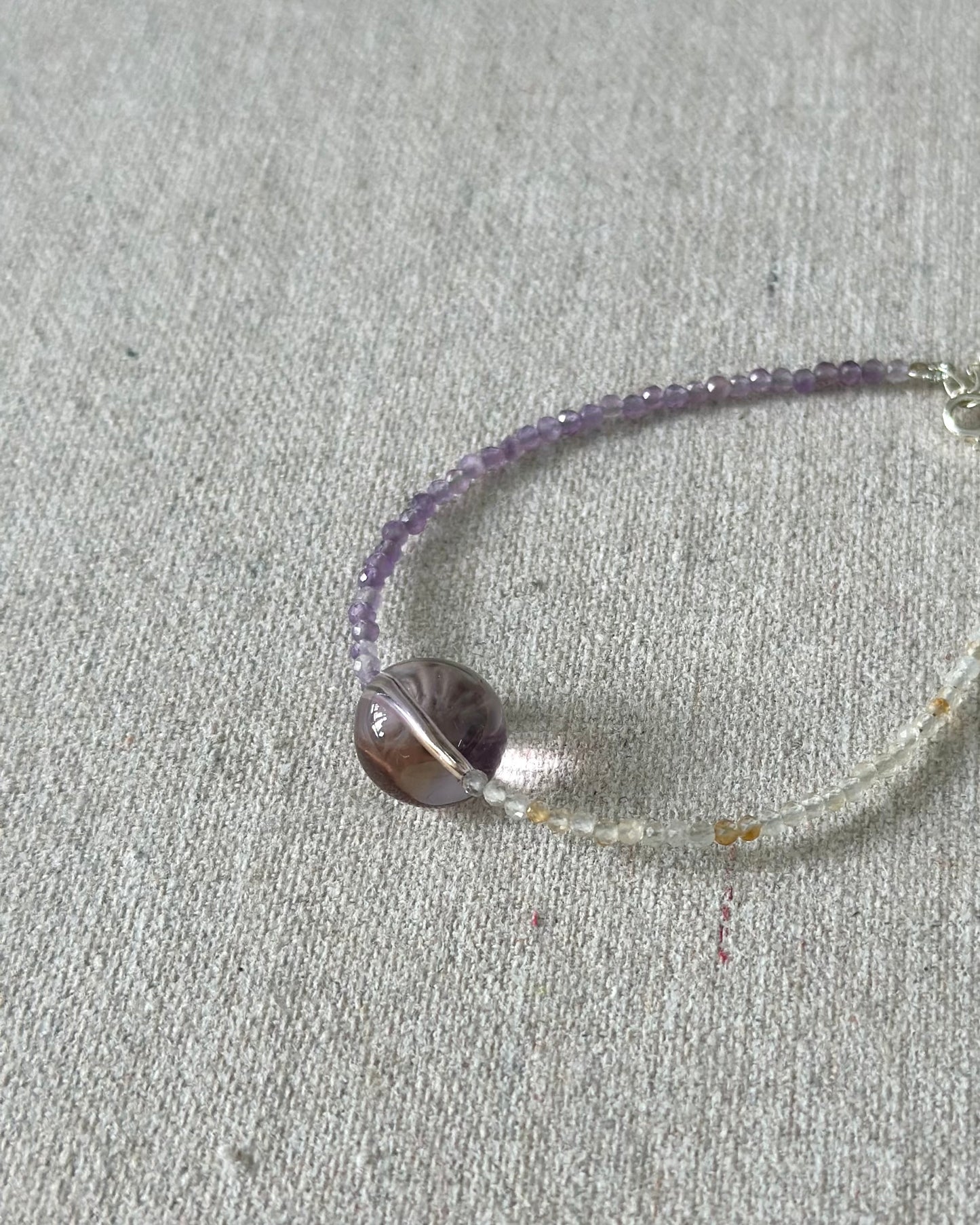 Ametrine And Citrine Beaded Bracelet