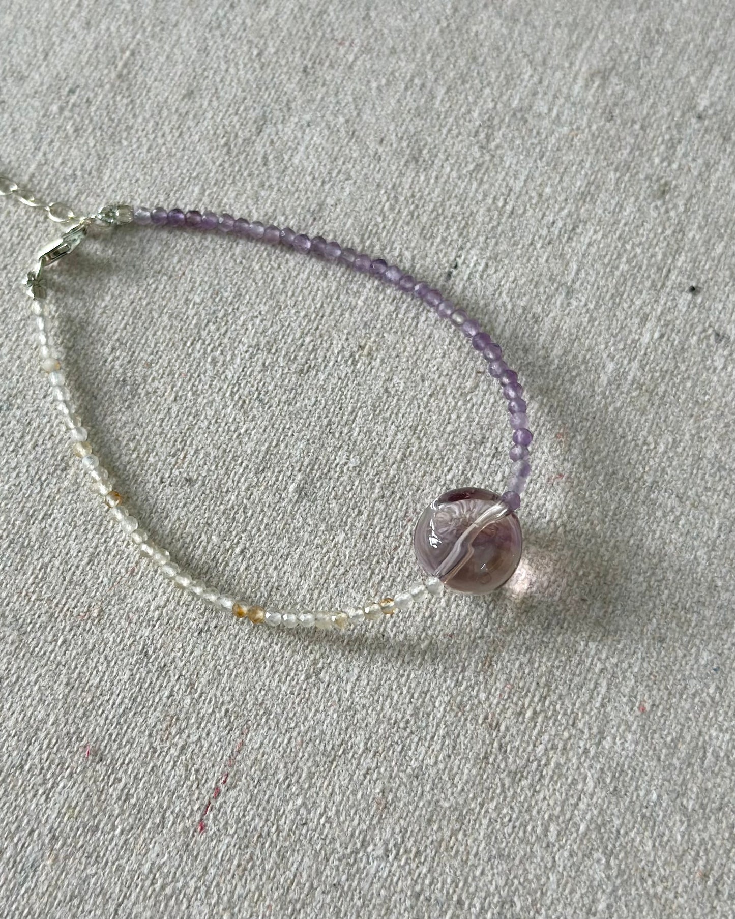 Ametrine And Citrine Beaded Bracelet