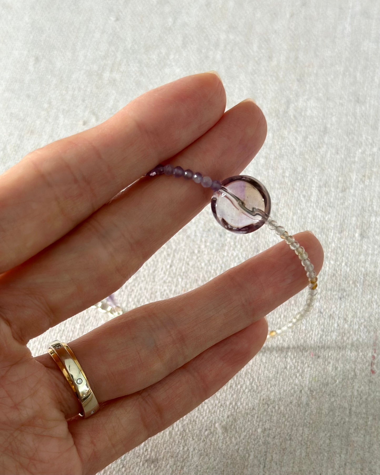 Ametrine And Citrine Beaded Bracelet