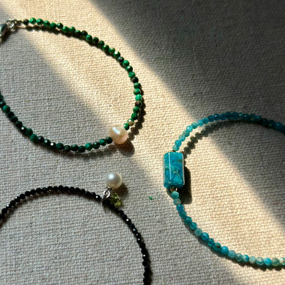 Black Spinel And Freshwater Pearl Beaded Bracelet