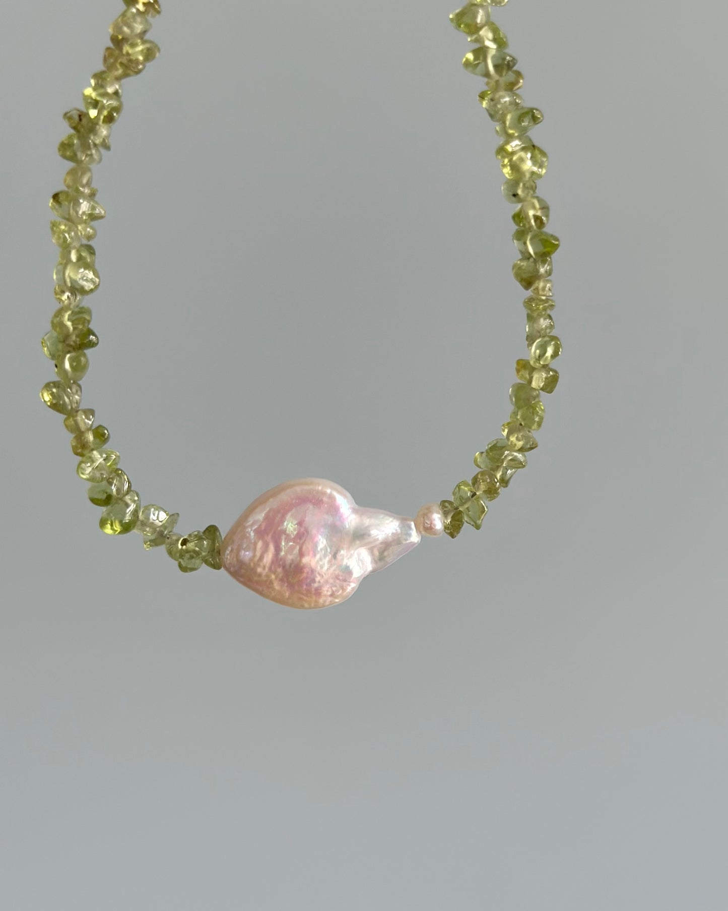 Peridot And Freshwater Pearl Beaded Bracelet