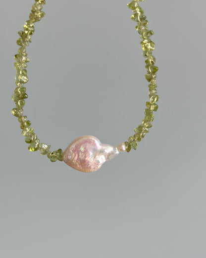 Peridot And Freshwater Pearl Beaded Bracelet