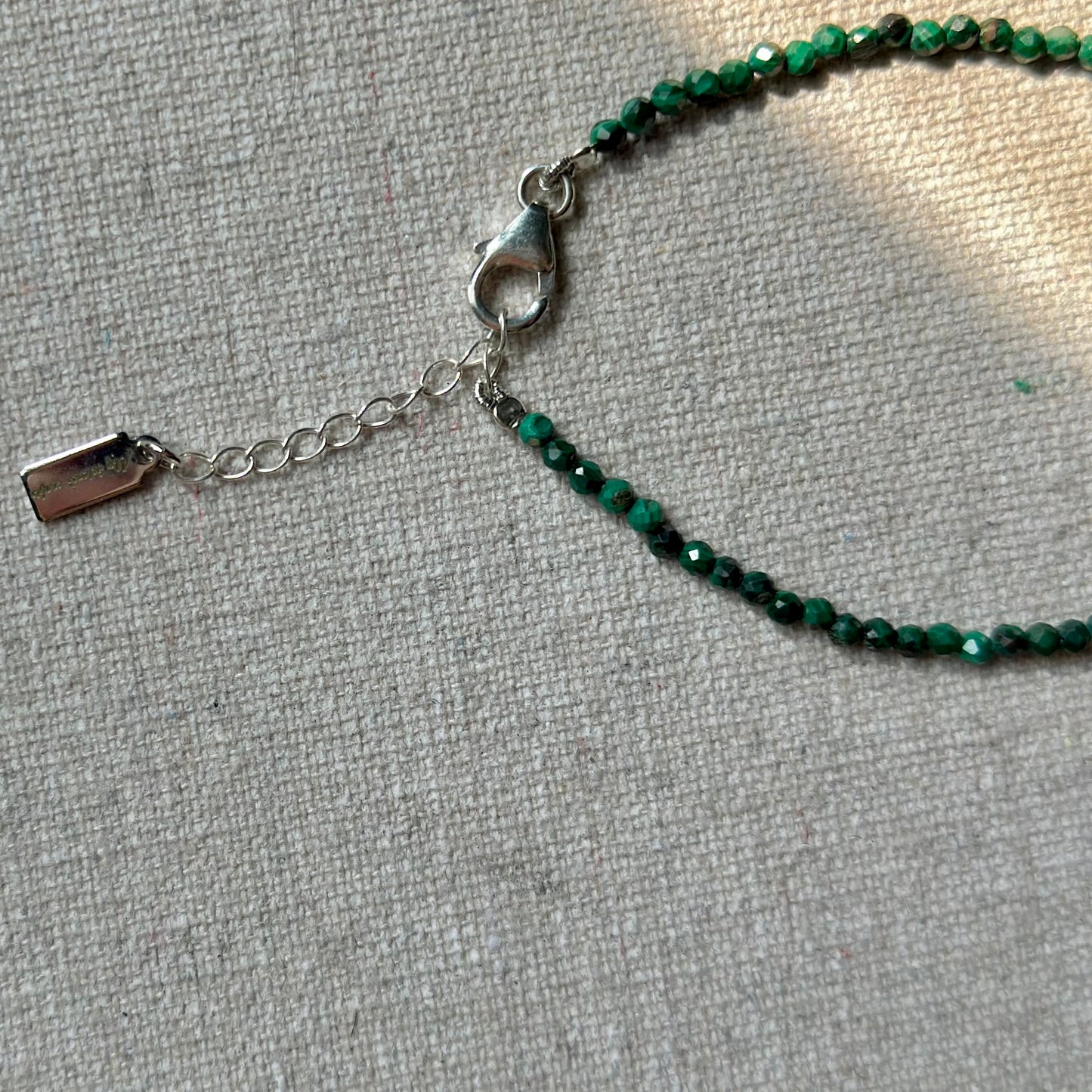 Malachite And Freshwater Pearl Beaded Bracelet