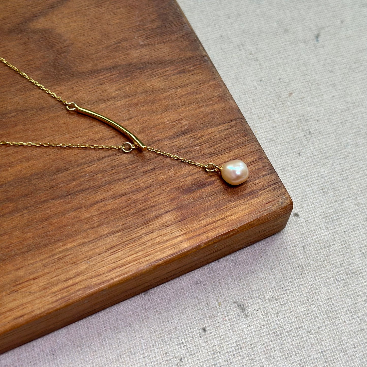 Pink Freshwater Pearl Gold-plated Sterling Silver Necklace