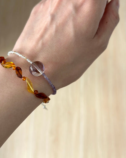 Ametrine And Citrine Beaded Bracelet