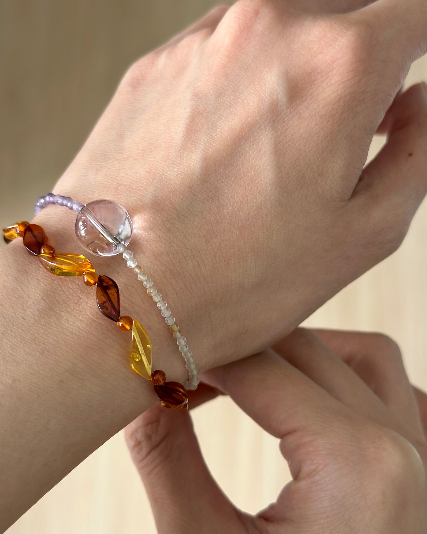 Amber Beaded Bracelet