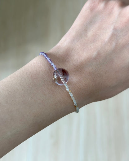 Ametrine And Citrine Beaded Bracelet