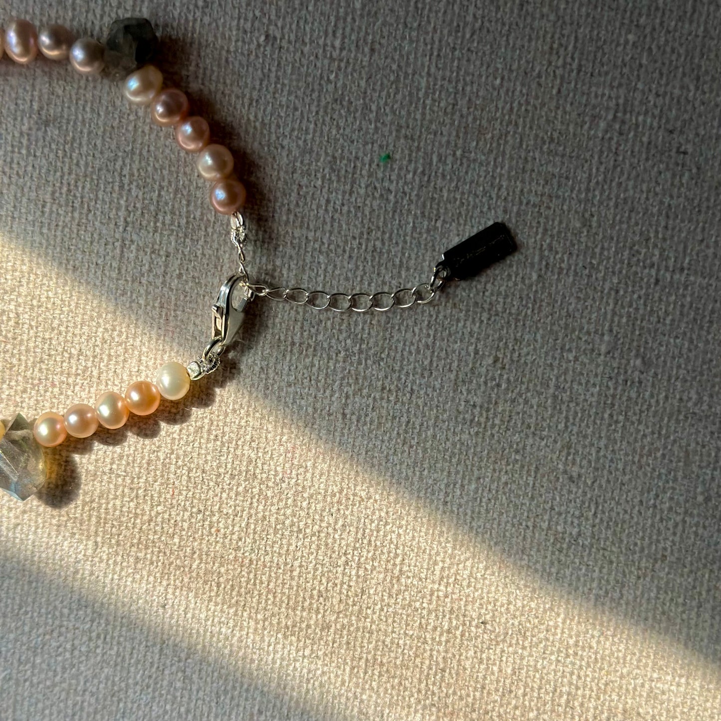 Freshwater Pearl And Labradorite Beaded Bracelet