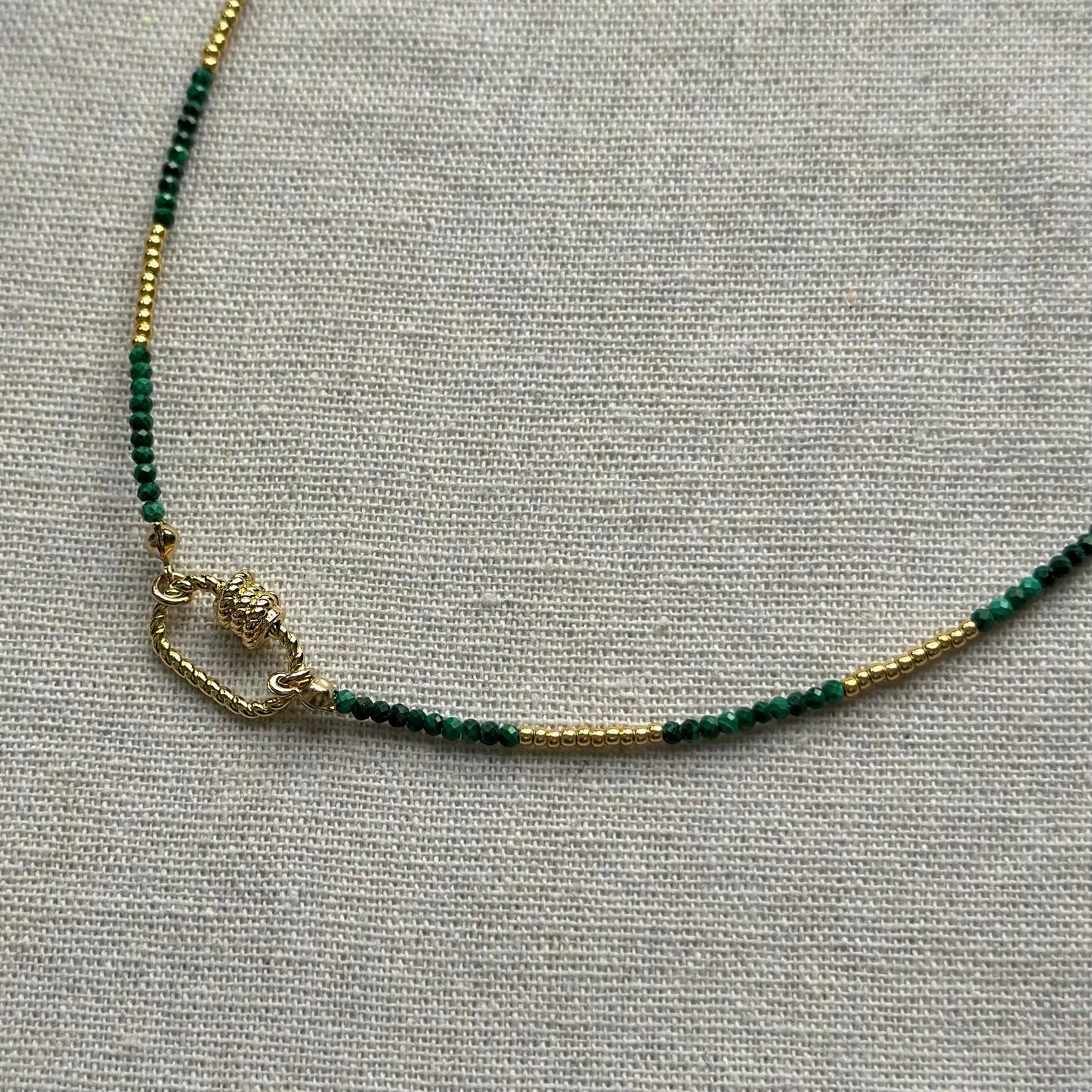 Two-way Malachite And Freshwater Pearl Beaded Necklace